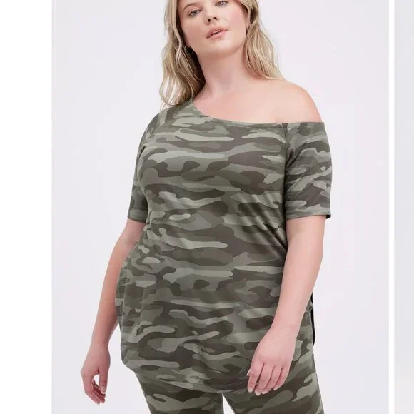 torrid Favorite Tunic Off-Shoulder Super Soft Short Sleeve Tunic Tee - Picture 1 of 13